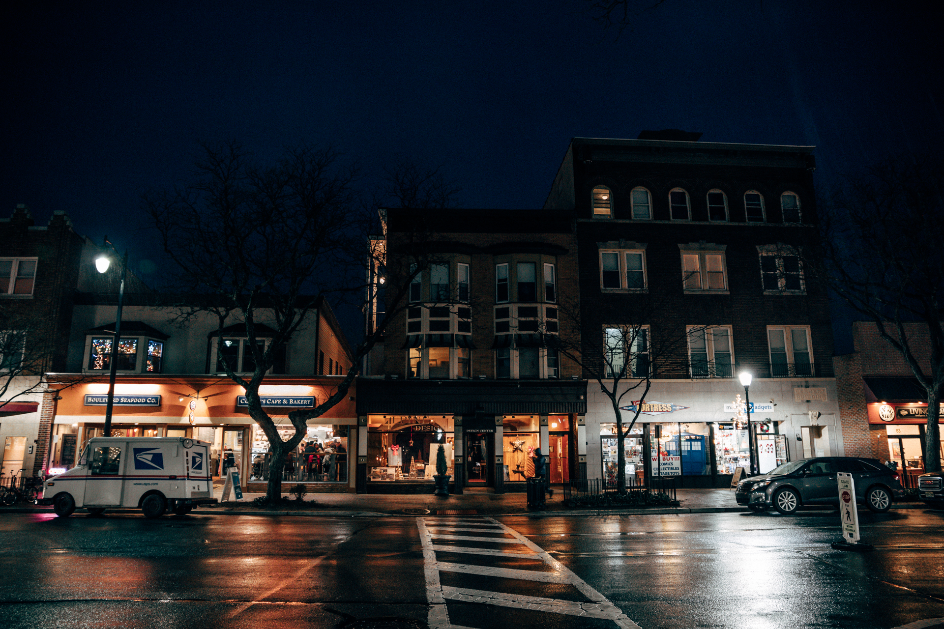 Firetrucks and Santa down Main Street in Somerville New Jersey
